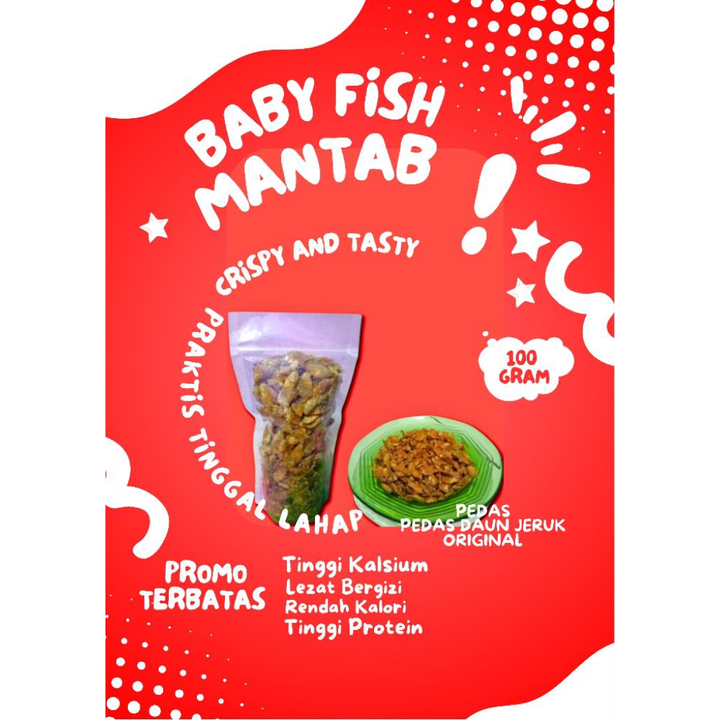 

Snack Ikan BabyFish Pepetek Krispy dan Tasty 100Gram Tinggi Protein Varian Rasa Delicious