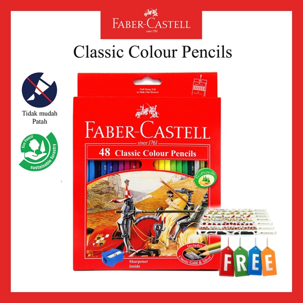 

KODE A34N Pensil Warna Faber Castell 48 Warna Classic Colour Pencil Ukuran Panjang Gratis Rautan