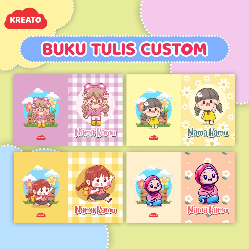 

Buku Tulis Custom Tema Karakter Lucu Cowok & Cewek