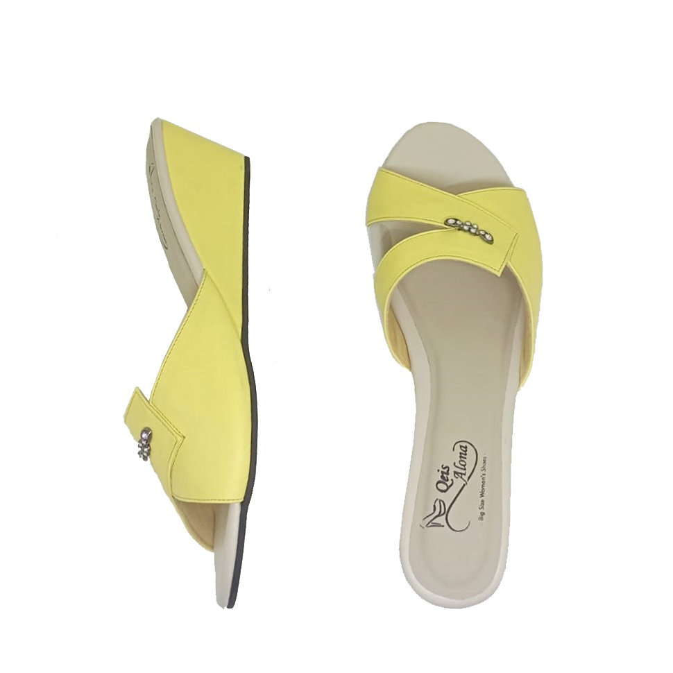 NR_Big_Size Sandal Slop Wedges Wanita Simpel Elegan Nyaman Dipakai Kekinian