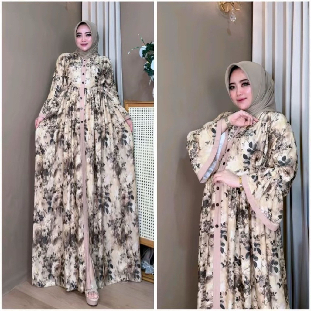 Daster Modern Busui Friendly Model Lengan Panjang Lebar (Lonceng) Katun Rayon Twill Premium