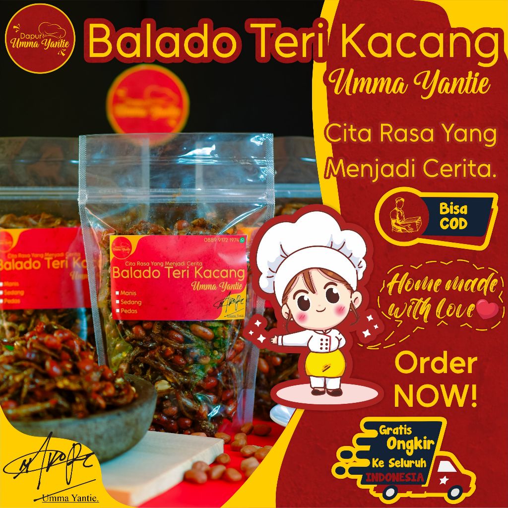 

Balado Teri Kacang Gurih Pedas 250 Gram Lauk Siap Makan Umma Yantie Homemade Food
