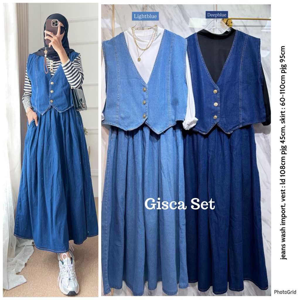 GISCA SET/ONE SET BKK/ONE SET IMPORT/ONE SET JEANS/ONE SET JEANS ROK/SETELAN JEANS/SETELAN JEANS ROK
