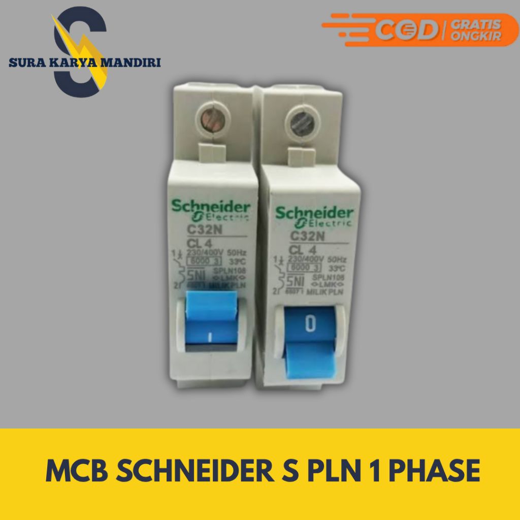 MCB SCHENEIDER BIRU PLN 1 PHASE 2A-35A