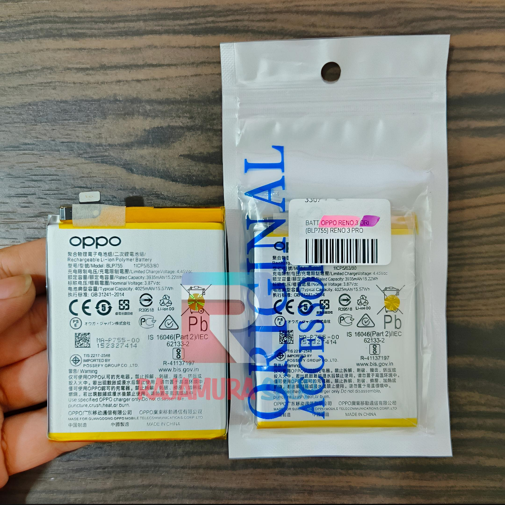 BATERAI OPPO RENO 3 BLP755 BATERAI OPPO RENO 3 PRO BATRAI OPPO RENO 3 BATRE OPPO RENO 3