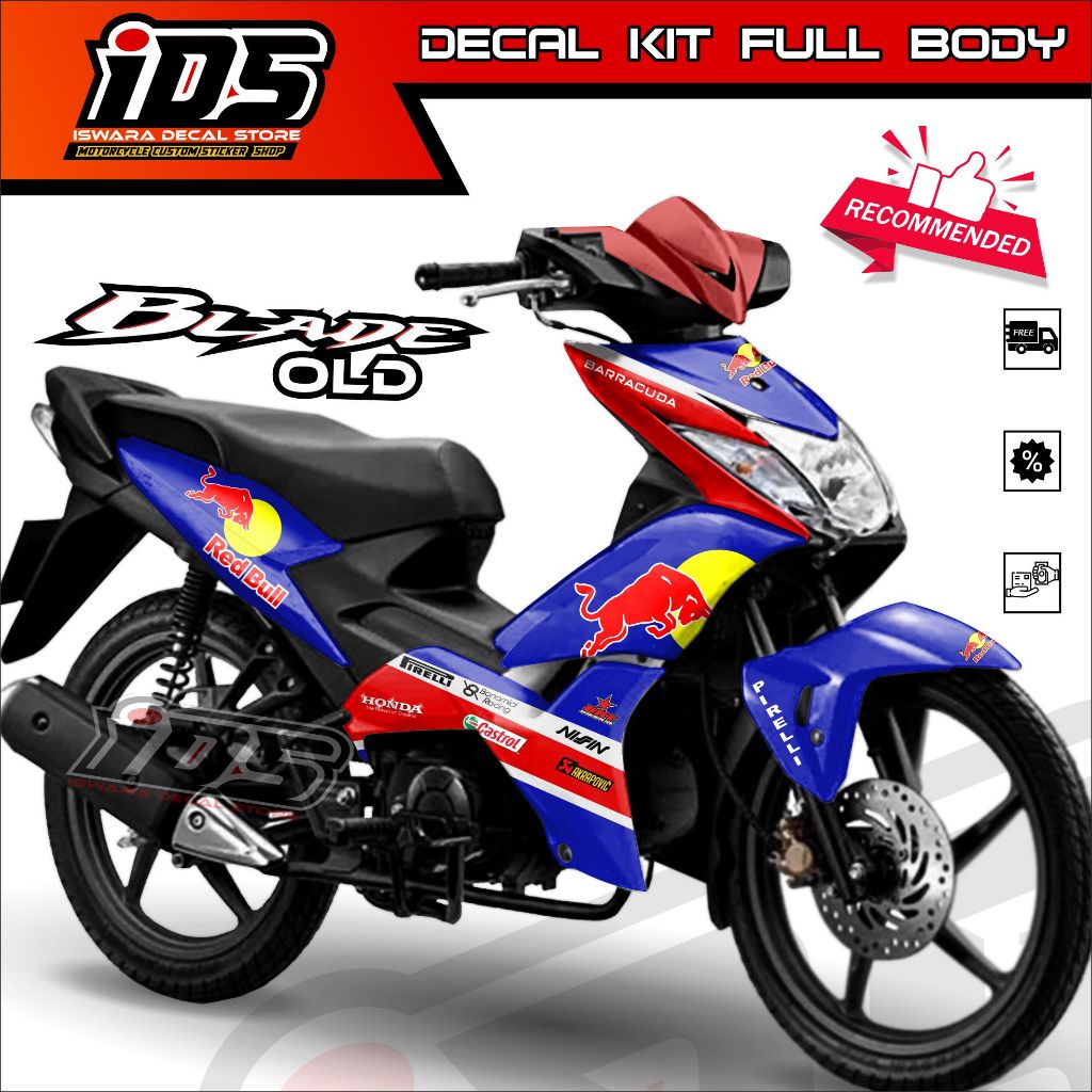 Decal Sticker Blade Old Decal Blade Old Stiker Blade 110 125 Old Full Body OLD Redbull