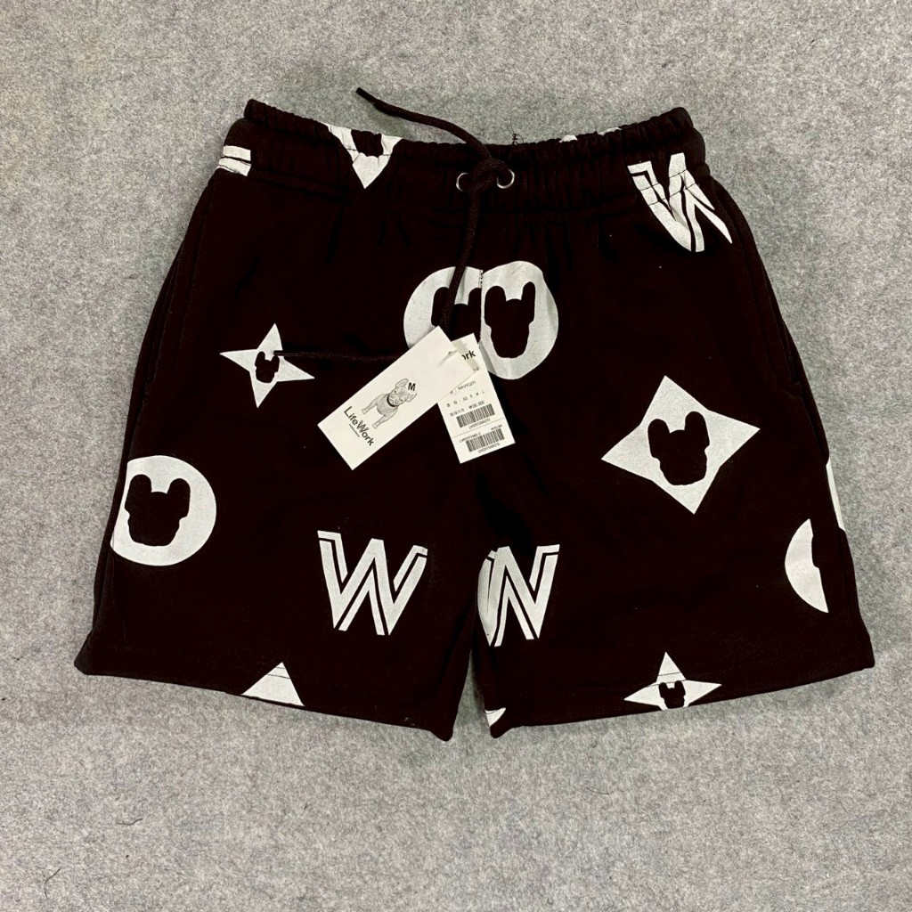 CELANA PENDEK SHORT PANTS SWEATPANTS LIFEWORK LIFE WORK BIG MONOGRAM HITAM