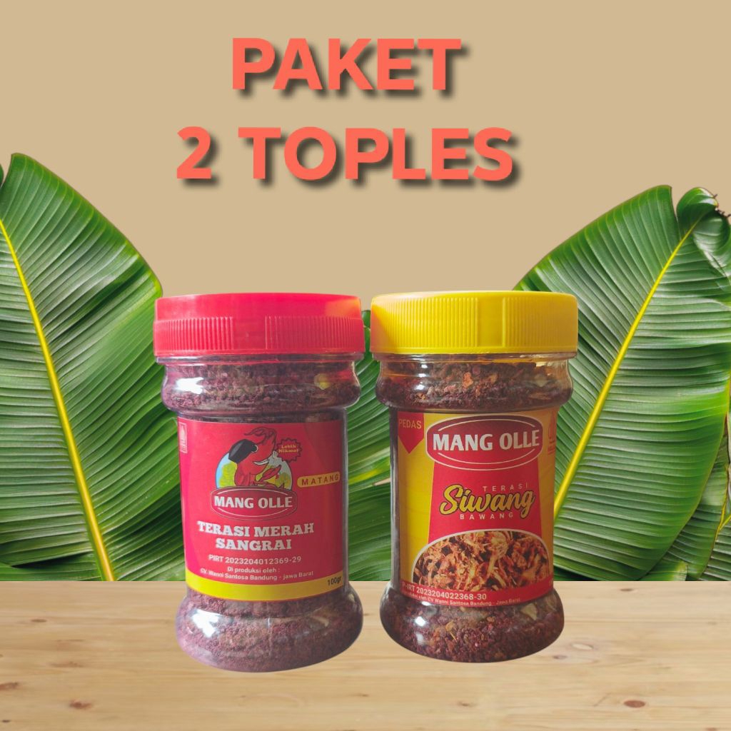 

Terasi Bubuk Matang dan Terasi Bawang Pedas Lebih Hemat | Siwang | Terasi Merah Tabur Matang - Paket 2 Toples
