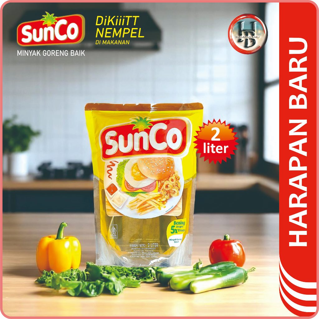 

SUNCO Minyak Goreng Sawit - Kemasan 2 liter - Minyak Goreng Baik Dikiitt Nempel di Makanan