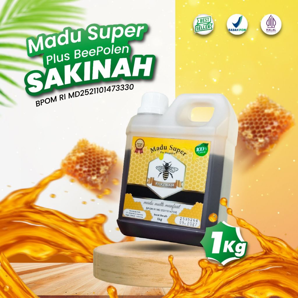 

Madu Super SAKINAH Plus Beepolen 1Kg