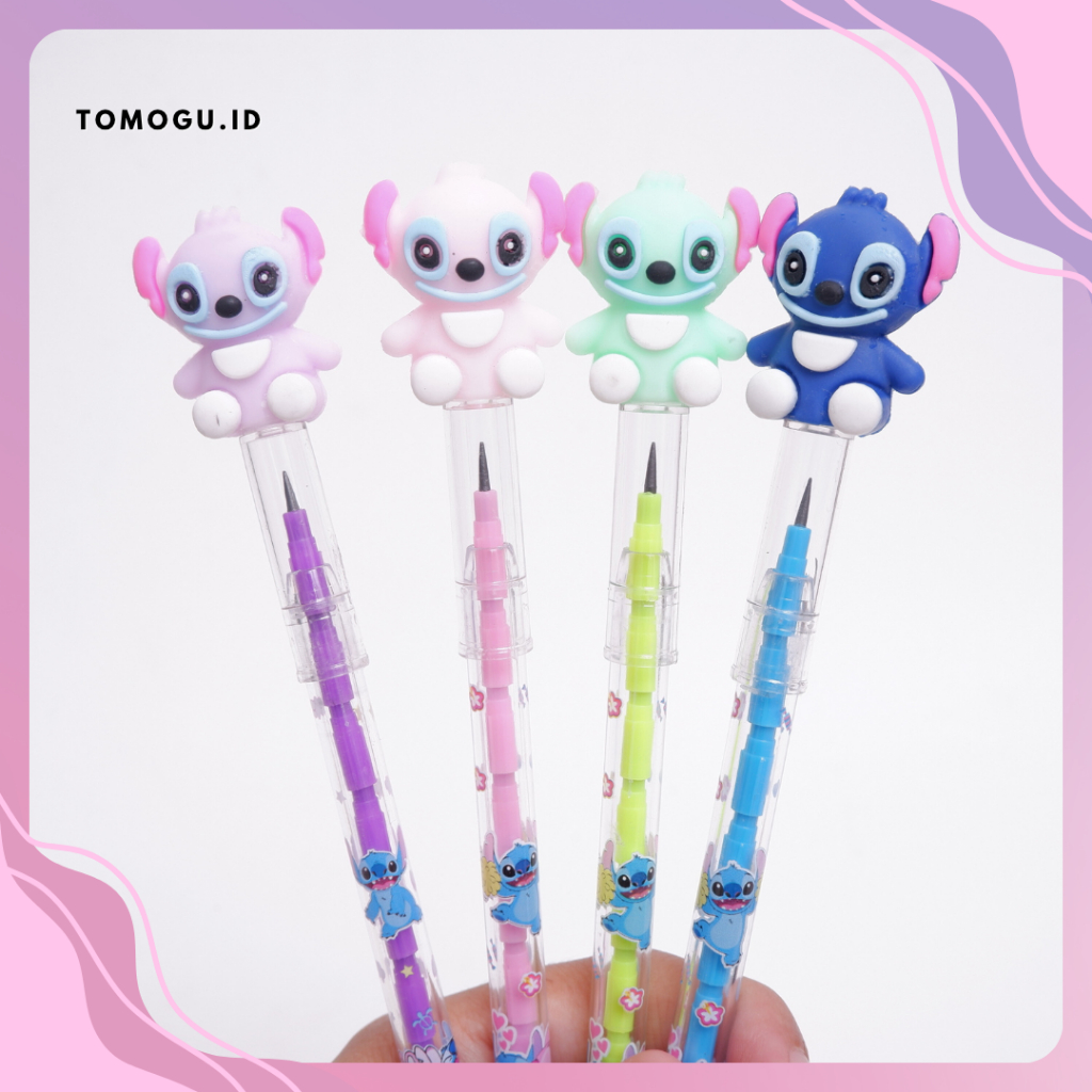 

Pensil Susun Stitch Pencil Peluru Tumpuk Bisa di Isi Ulang Refill Benzia Bensia