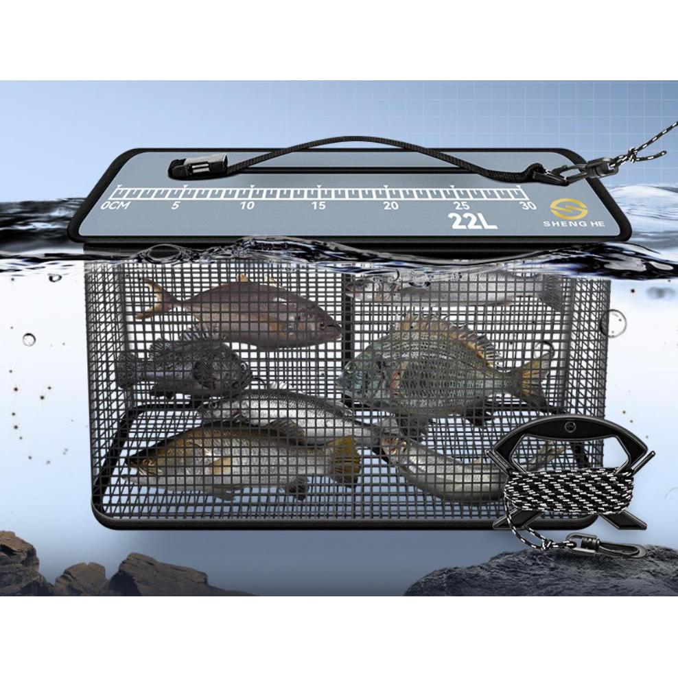 Keranjang Ikan Mengapung, Keranjang ikan Lipat 17L dan 29L, Keranjang ikan praktis