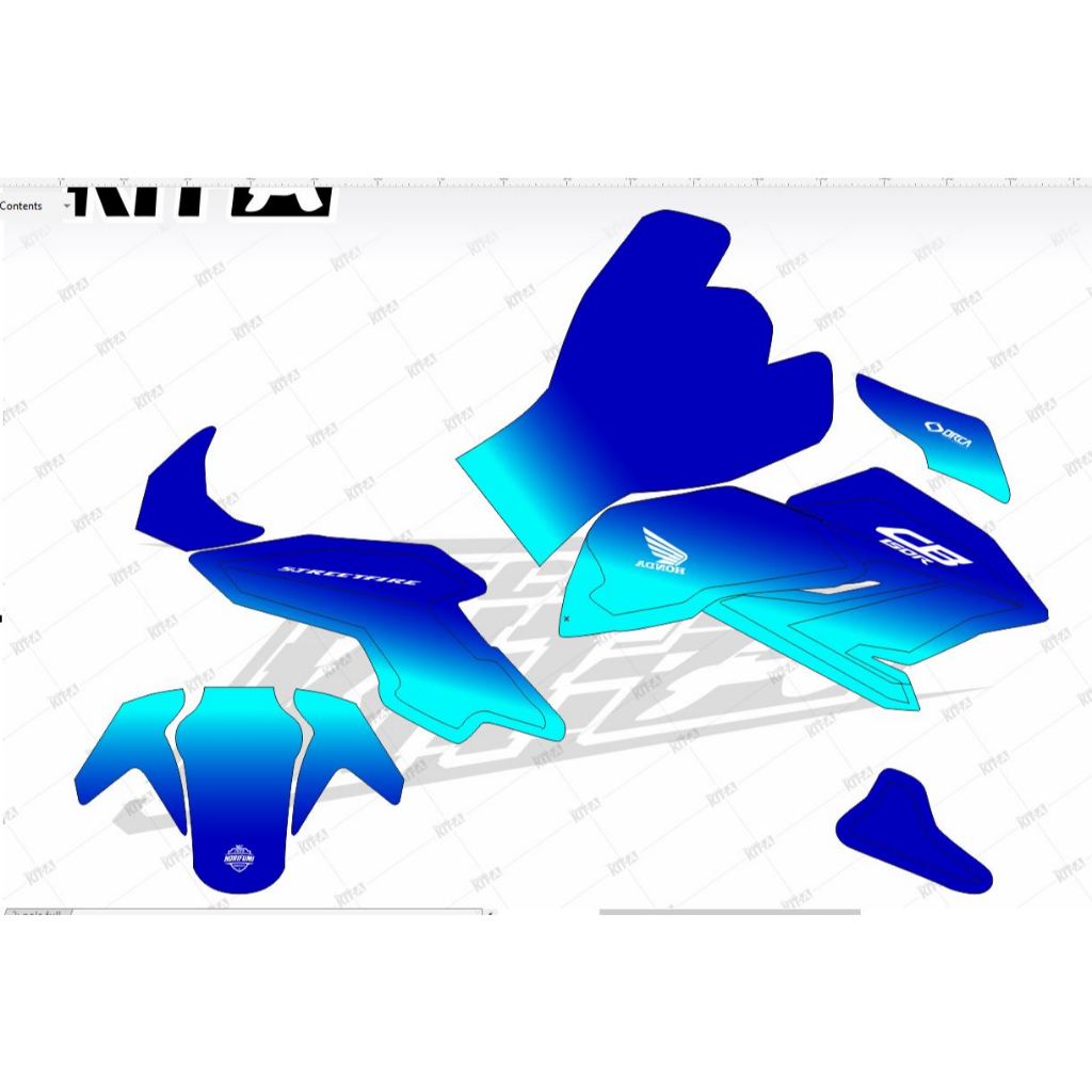 Sticker Decal NEW CB150R FACELIFT 2018 Full Body Custom Design MOTIF HITAM MERAH N3-003