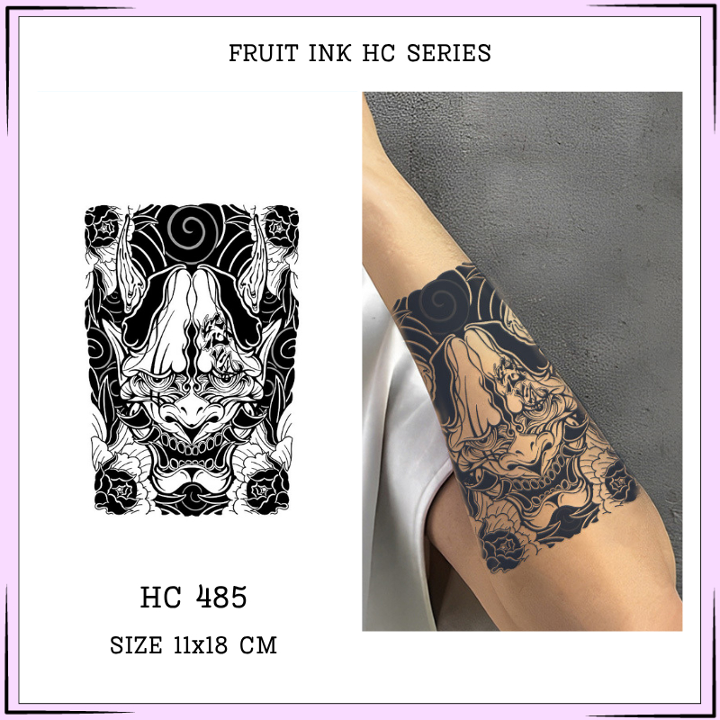 Motify Premium Tattoo Temporary HC-485 Fruit Ink Tato Temporer Motif Barong Leak Bali Yakuza 11x18CM