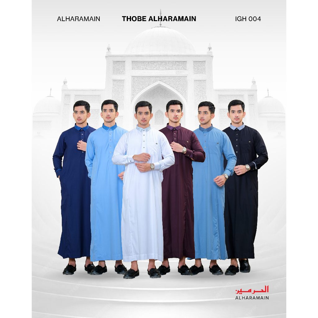 AL Haramain Jubah / Gamis Pria Remaja & Dewasa Premium (IGH 004) | Navy | Biru Muda | Biru Kehijauan