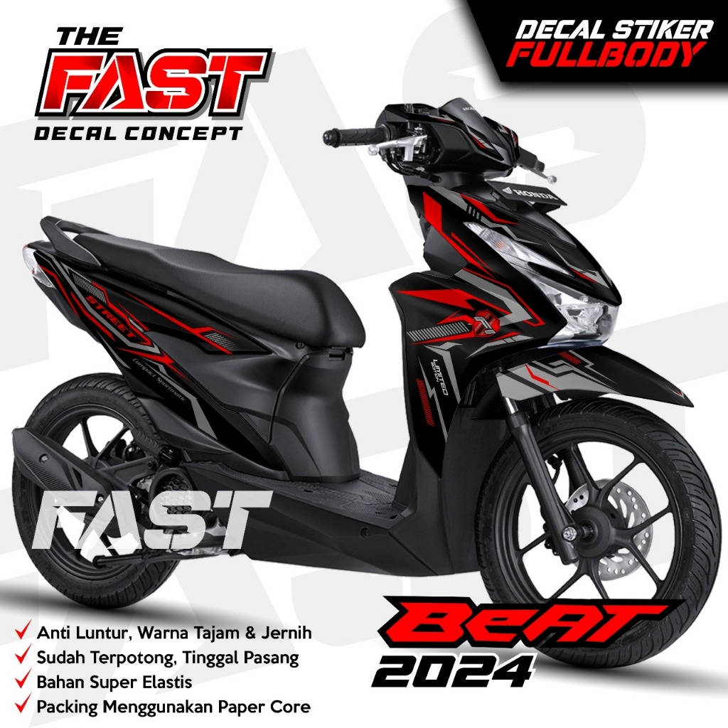 Stiker Dekal BeAT new 2024 Fullbody  TERBARU Decal Beat 2024 motif RACING1 Fullbody Striping BeAT 20