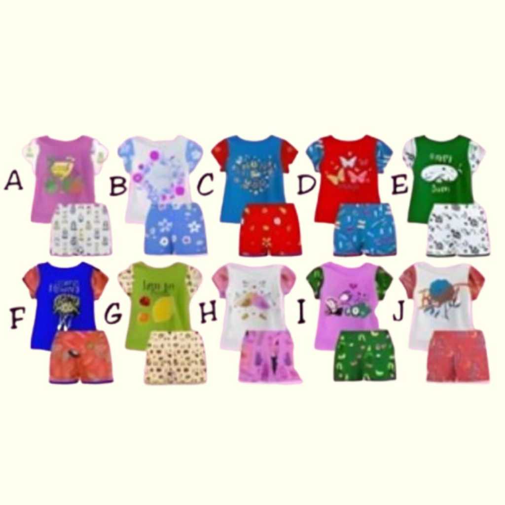 MAYNMAYSTORE Setelan Pendek Anak Perempuan  Girls OKBG 2-10 tahun