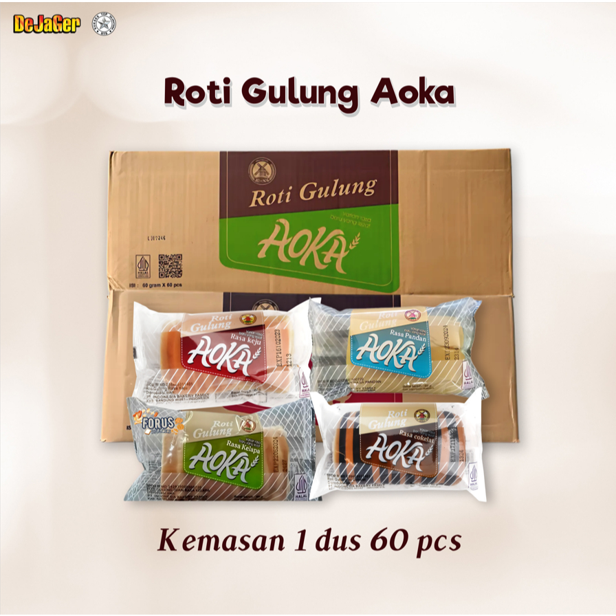 

Roti Gulung Aoka 4 Rasa Kemasan 1 Dus isi 60 pcs