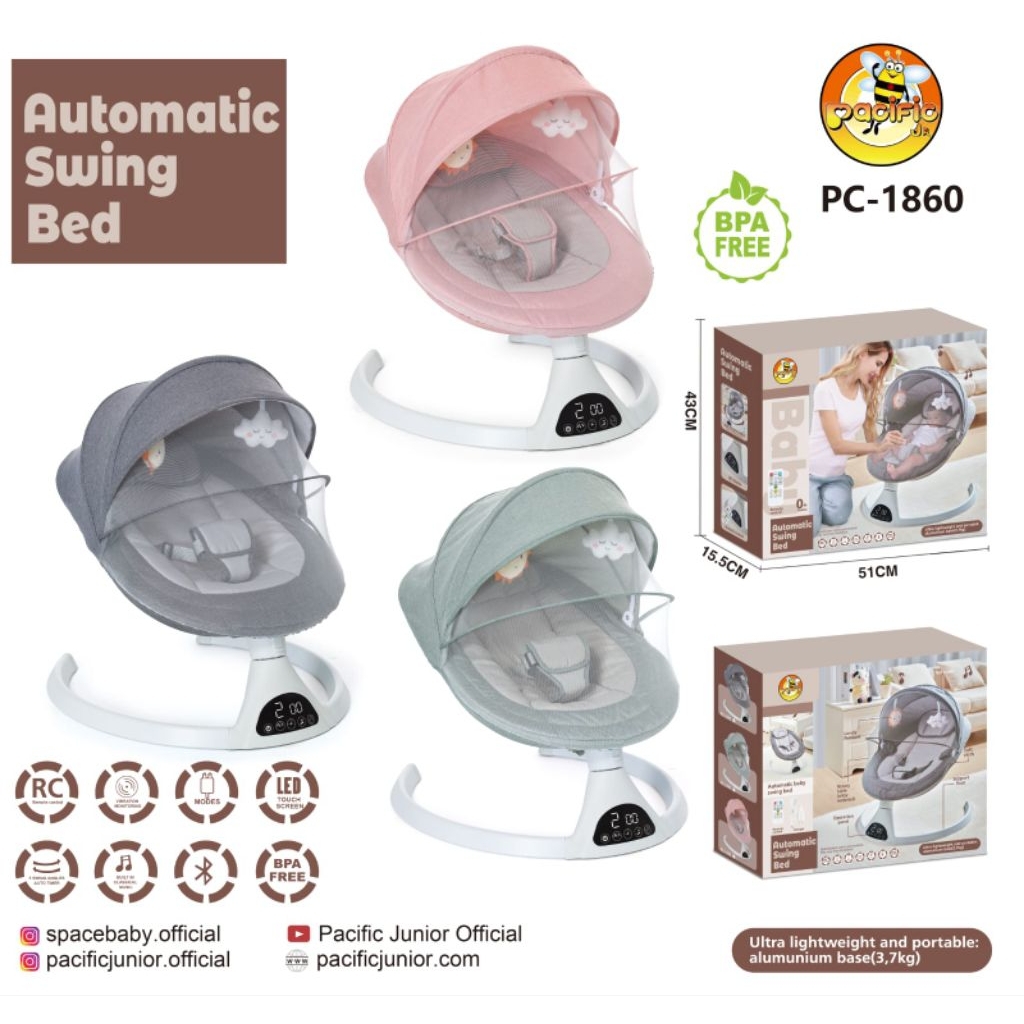 Baby Swing Bed Pacific PC 1860 Automatic Swing Bed Ayunan Bayi