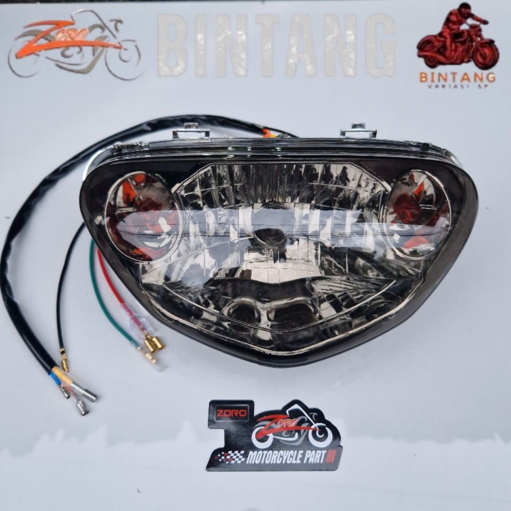 ZORO- LAMPU DEPAN MIO SPORTY/REFLEKTOR LAMPU DEPAN MIO SPORTY KACA SMOKE ZORO IMPORT