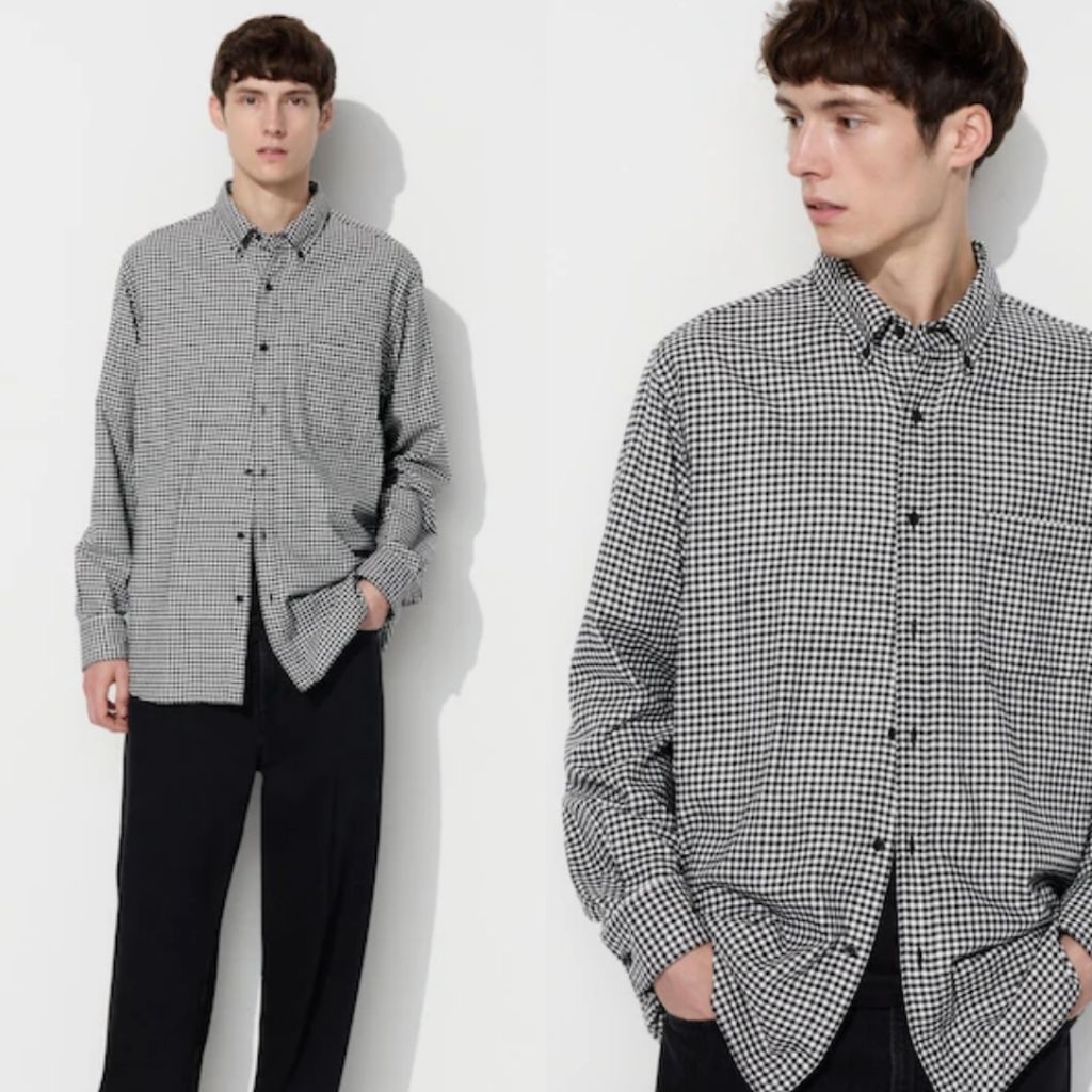 UNIQLO KEMEJA FLANNEL 09 BLACK SHIRT BARU ASLI ORIGINAL