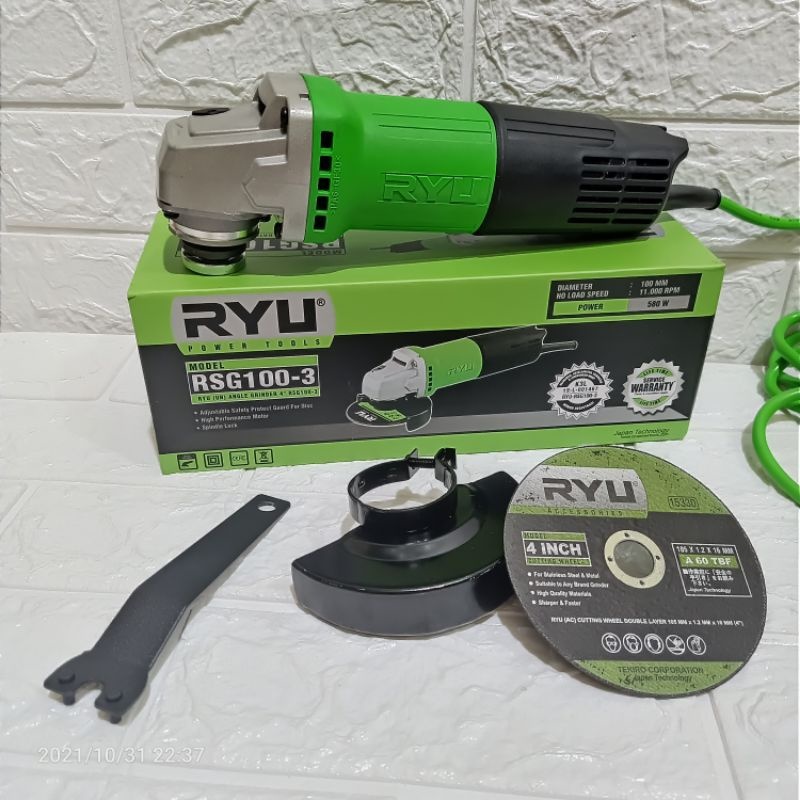 GERINDA TANGAN RYU RSG 100-3 / GERINDA TANGAN RYU 4 INCH
