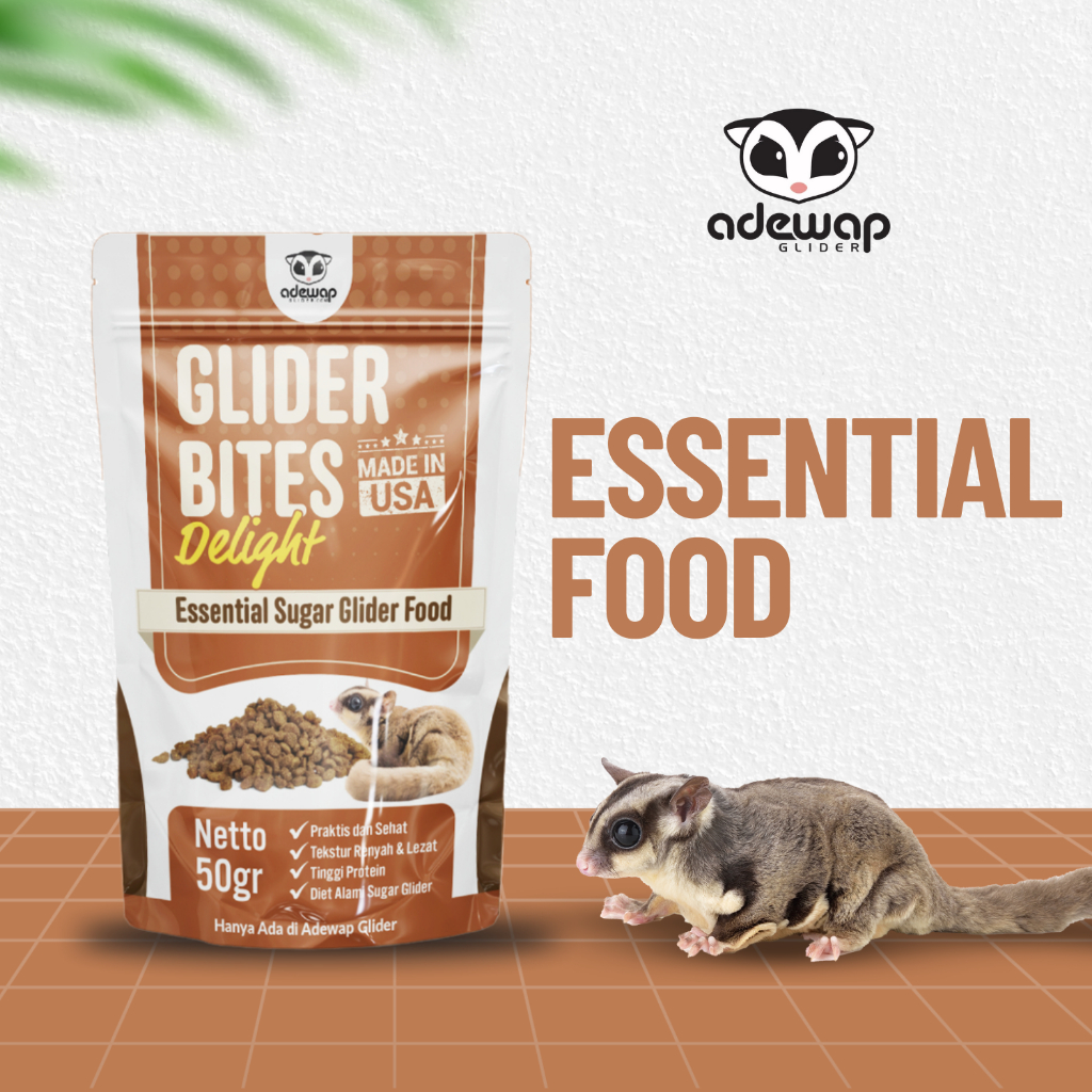 ADEWAP GLIDER Glider Bites Delight Food : Makanan Pellet Protein Hewani Sugar