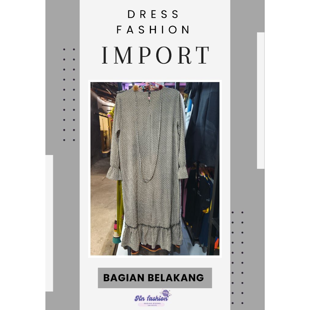 LONG DRESS WANITA IMPORT, BAJU PANJANG WANITA SECOND