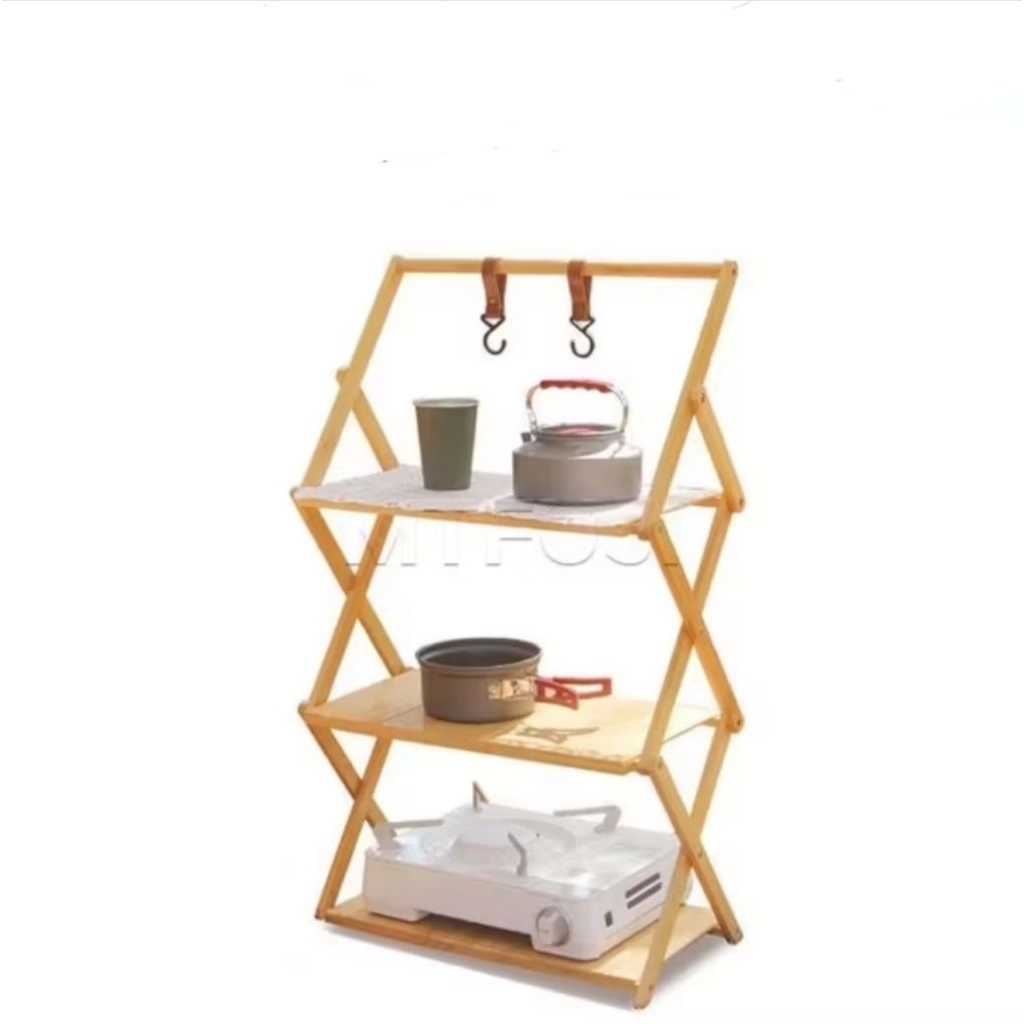 Rak sepatu lipat outdoor rak camping portable peralatan berkemah