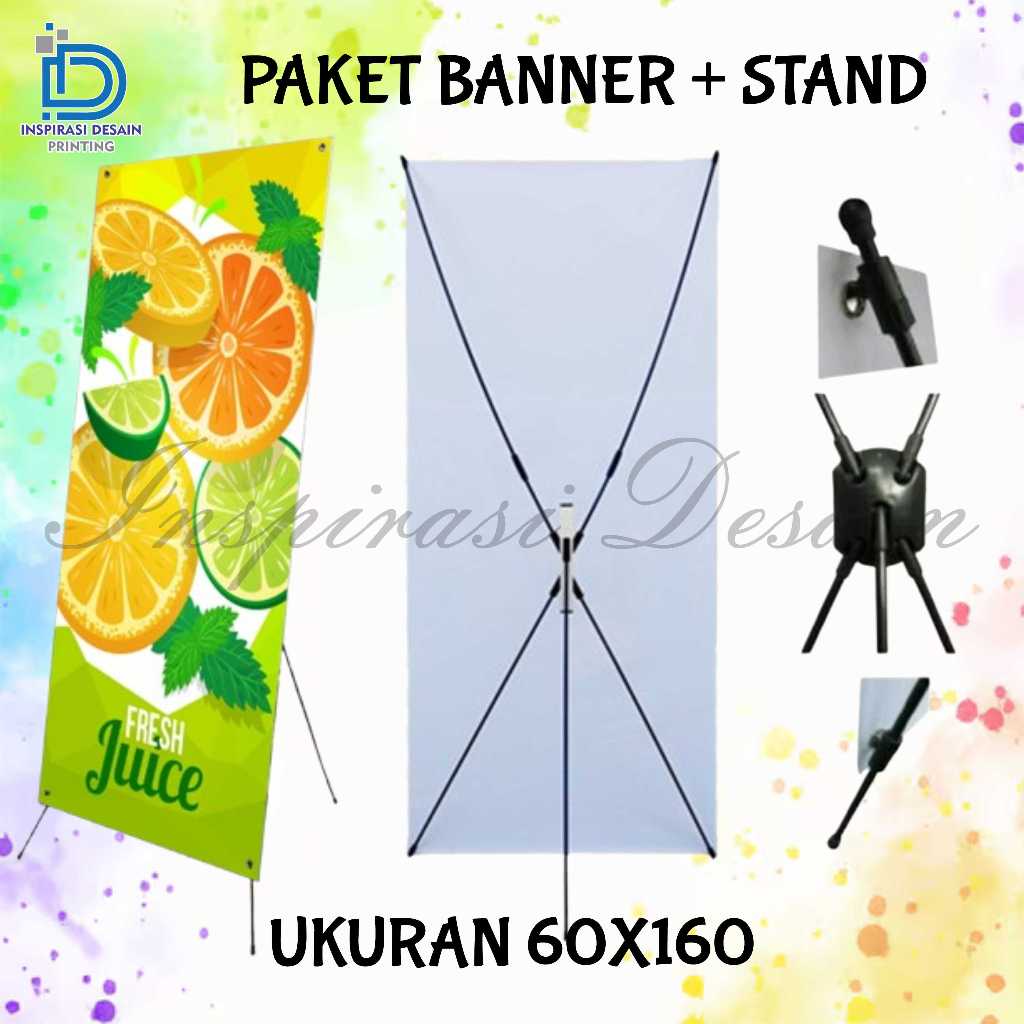 PAKET BANNER + STAND X BANNER UKURAN 60X160 KUALITAS TERJAMIN