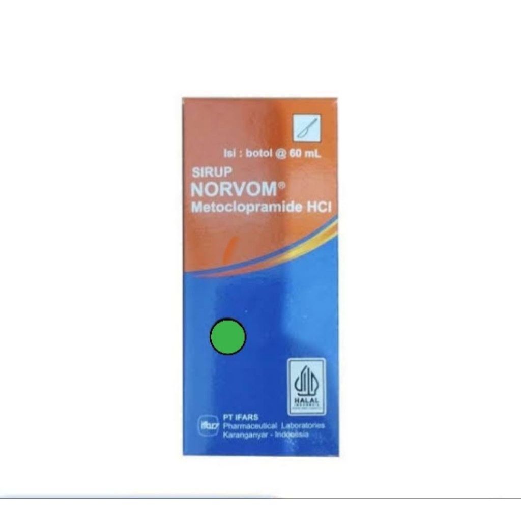 

(1 botol) norvom sirup 60ml untuk mual muntah maag