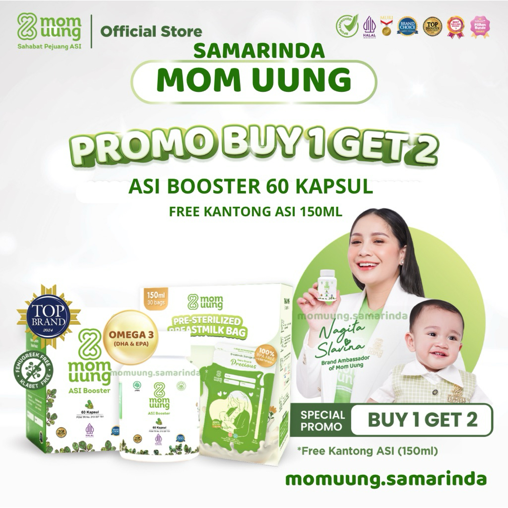 MOM UUNG Pelancar ASI Booster Mom Uung 60 Kapsul NEW FORMULA New  bottle BPOM HALAL HERBAL mom uung 