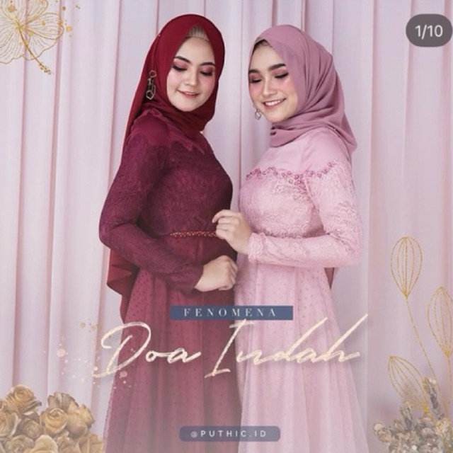 Preloved Dress Puthic - Doa Indah Maroon