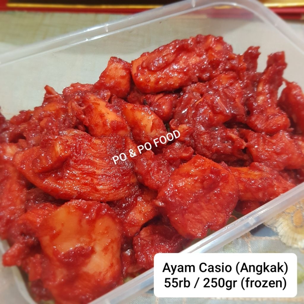 

Ayam Casio Manis / Ayam Angkak 250gr frozen (warna merah nya asli dari Angkak)