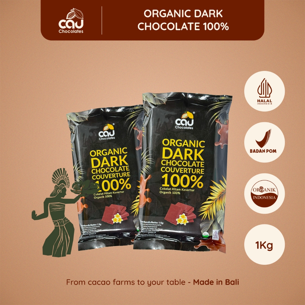 

CAU CHOCOLATES - Organic Dark Chocolate Couverture 100% - 1 kg