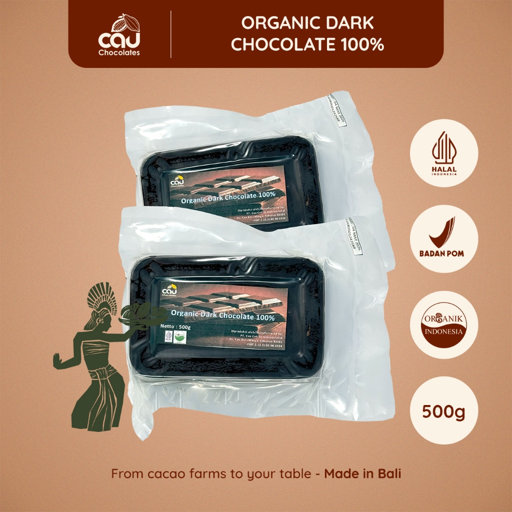 

CAU CHOCOLATES - Dark Chocolate Couverture 100% – 500 gr