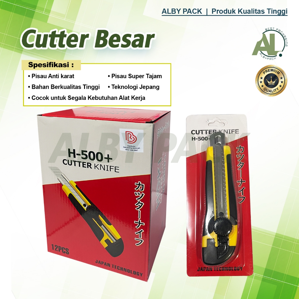 

Pisau Cutter Besar / Cutter Pemotong Tajam Anti Karat 1 Dus isi 12 Pcs