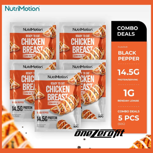 

NutriMotion Ready To Eat Chicken Breast 50gr Dada Ayam Siap Makan Kombo Pack Low Fat High Protein
