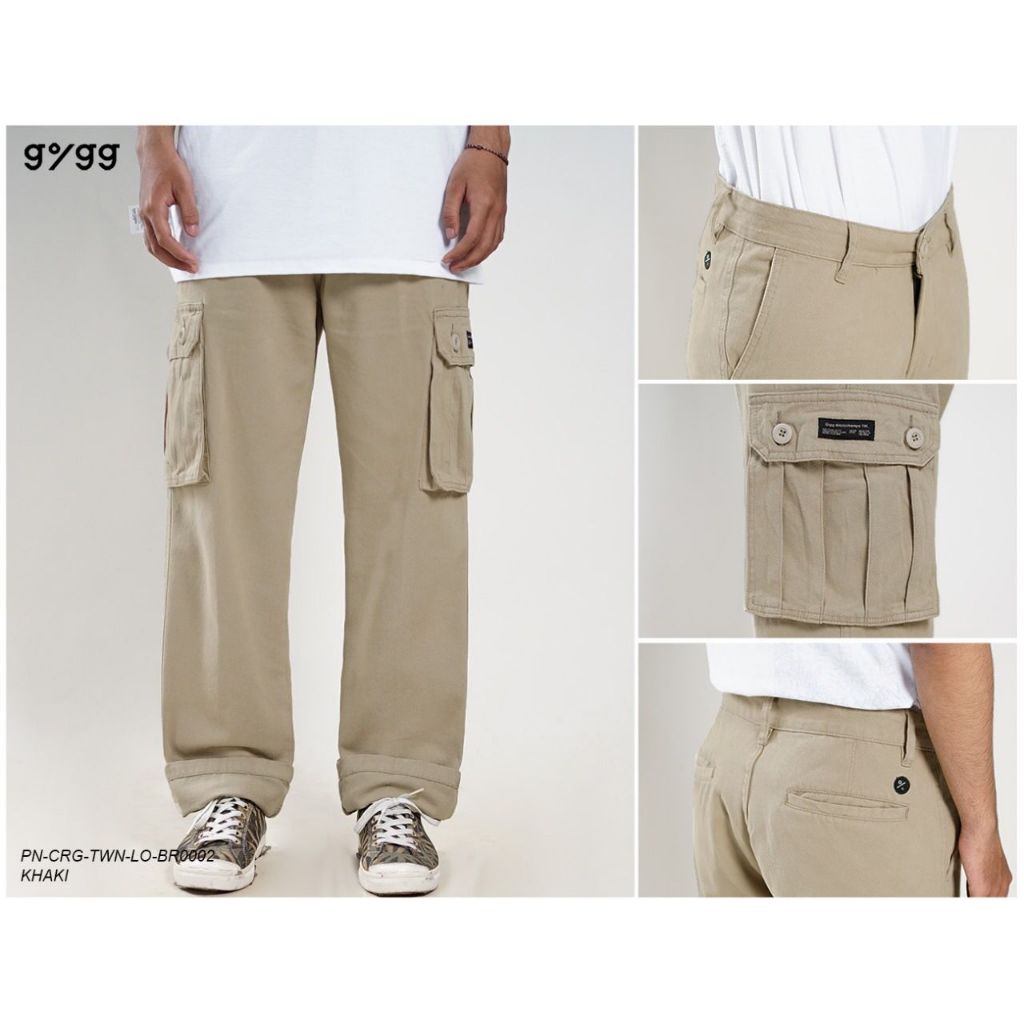 GIGG - Celana Panjang Cargo - Gigg -  Celana Cargo Pria Khaki Panjang Cargo Pants Celana Cargo Regul