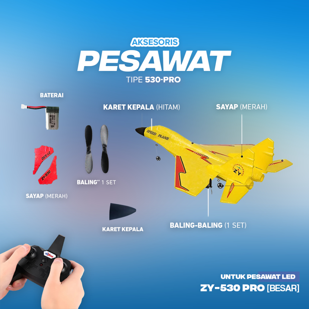 Aksesoris Spare Part Pesawat Terbang Remote Control ZY-530 PRO