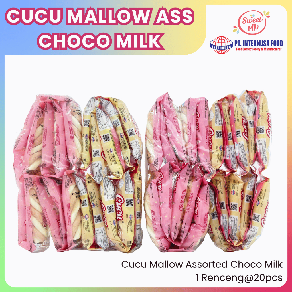 

Permen Cucu Marsmallow Assorted Choco Milk. 1 Pack (20 pcs)