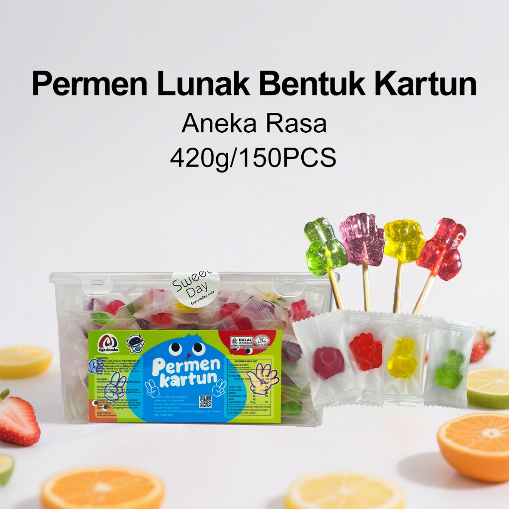

【HALAL】Viral Permen Lunak Bentuk Jari Aneka Rasa/150pcs (520g)