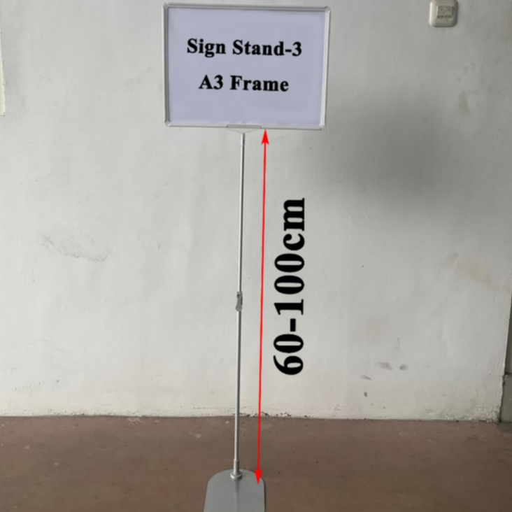 

SS - 3 Standing Frame Telescopic -Stand Frame Portable Frame Display Promo Pop Up Frame Promosi Ukuran A3 With Sign Stand Papan Harga Promo Tiang Promo Berdiri A3 Minimarket