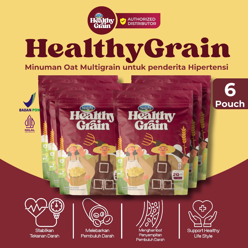 

6 Pouch HealthyGrain Multigrain Spirulina Kelor Ikan Gabus Sidat Untuk Sakit Hipertensi Dan Jantung