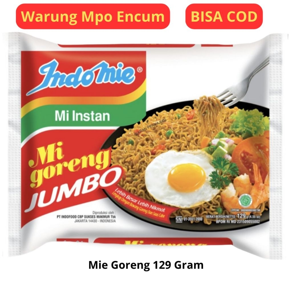 

Indomie Goreng Jumbo / Mie Instan Goreng 129 Gram