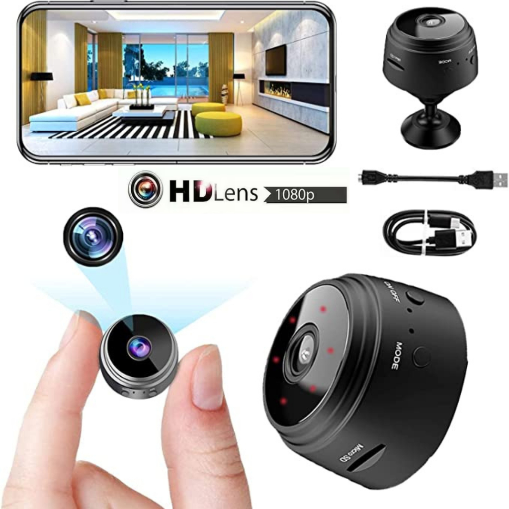 COD Taffware Kamera CCTV Mini WiFi Tersembunyi Tanpa Kabel Terhubung Hp Jarak Jauh Outdoor 1080P A9