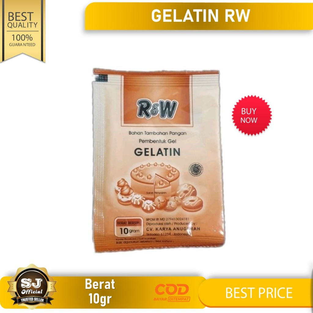 

Gelatin Bubuk R&W Kemasan Sachet 10gr HALAL