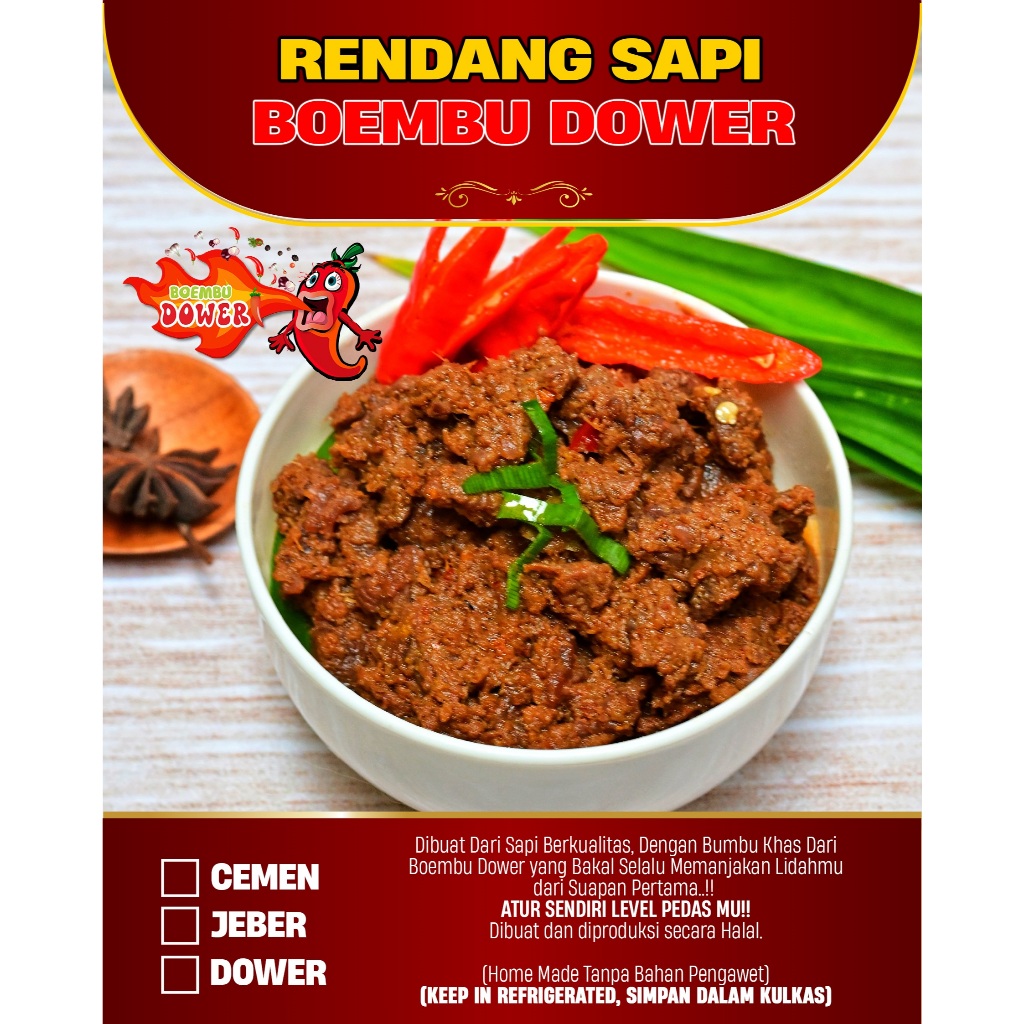 

Rendang Sapi Pedas Boembu Dower 150gr – Instan Vacuum | Siap Saji | Rendang Sapi Padang Pedes Mantul