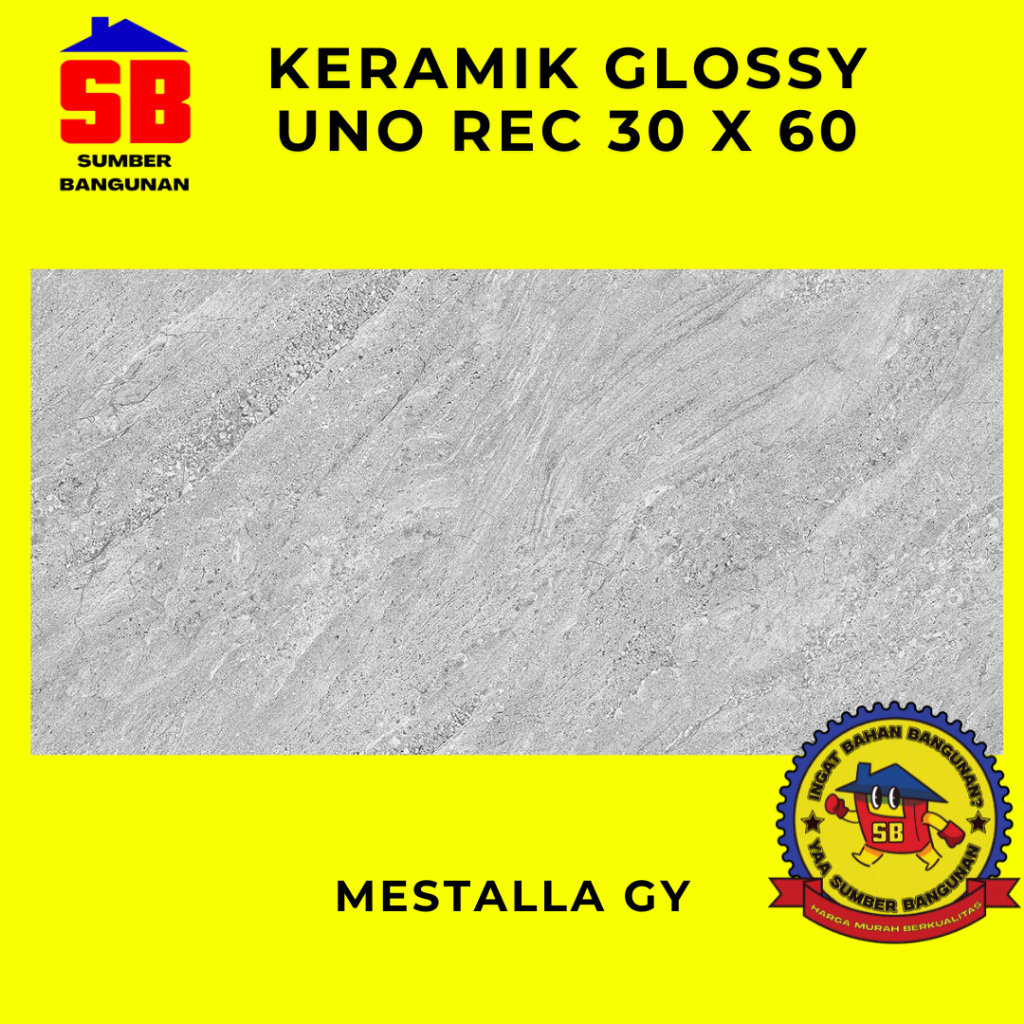 KERAMIK GLOSSY 30 X 60 KERAMIK UNO REC 30X60 MESTALLA GREY KERAMIK DINDING 30X60 UNO REC MESTALLA GY