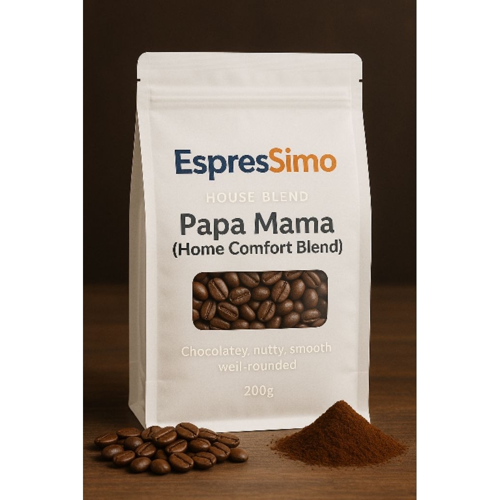 

Kopi Tubruk Premium Manis Tanpa Gula 100% Arabika Robusta | Kopi Sehat Ramah Lambung | House Blend EspresSimo Papa Mama 100g